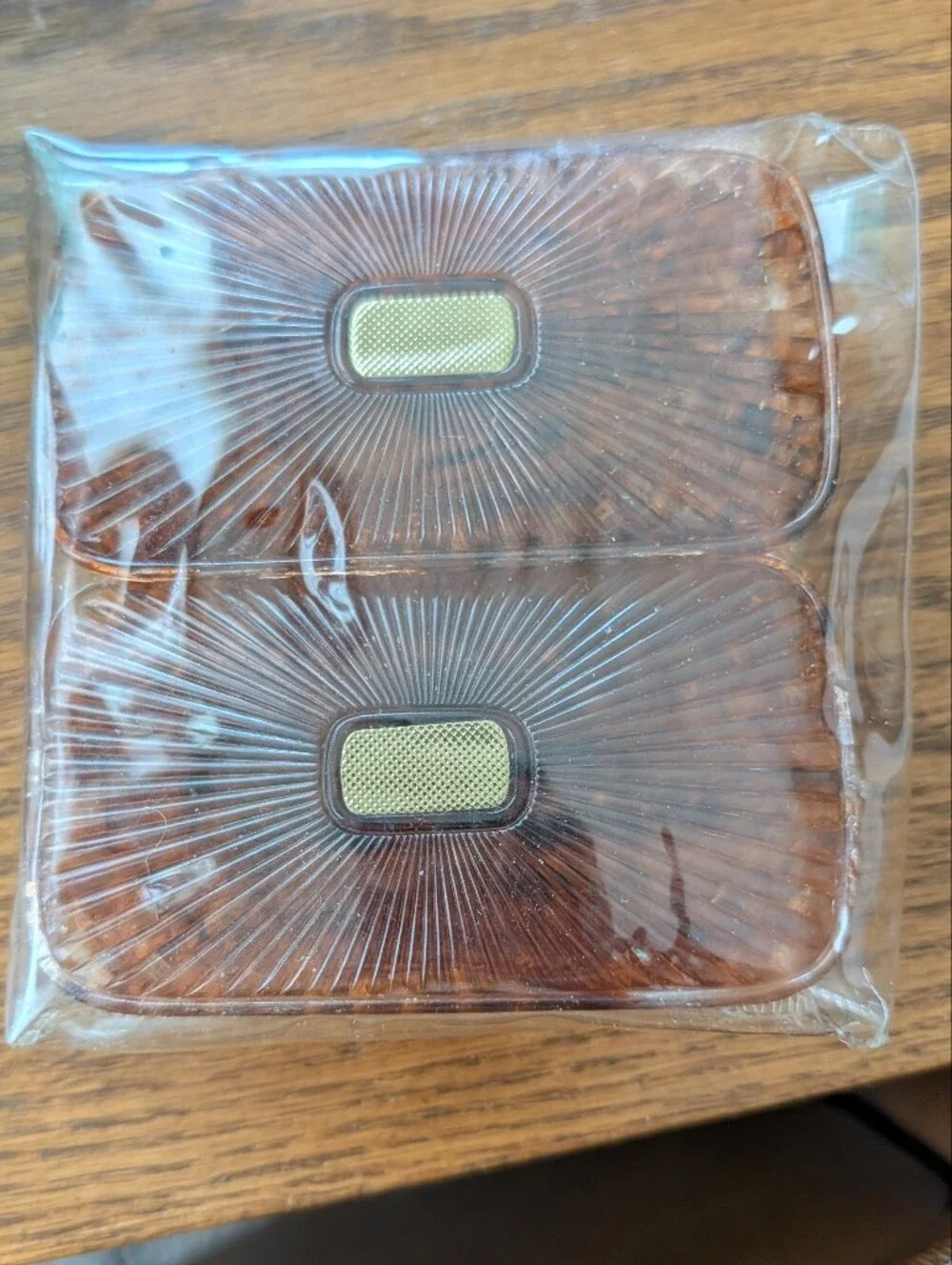 Vintage Dresser Amber Plastic Hair Brush Set
